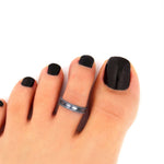 Oxidised Silver Layered Bead Toe Ring