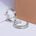 Oxidised Silver Layered Bead Toe Ring