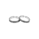 Oxidised Silver Criss Cross Toe Ring