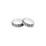 Oxidised Silver Floral Toe Ring