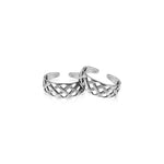 Oxidized Silver Net Toe ring