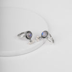 Oxidized Silver Moonstone Toe Ring
