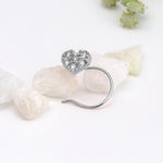 Silver Sparkling Heart Nose Pin